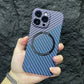 Carbon Fiber Texture Magnetic Wireless Charging Phone Case For iPhone