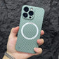 Carbon Fiber Texture Magnetic Wireless Charging Phone Case For iPhone