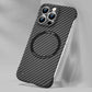 Carbon Fiber Texture Magnetic Wireless Charging Phone Case For iPhone