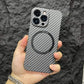 Carbon Fiber Texture Magnetic Wireless Charging Phone Case For iPhone