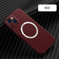 Carbon Fiber Texture Magnetic Wireless Charging Phone Case For iPhone