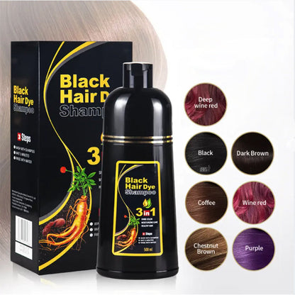 Gentle bubble hair dye, natural black from plant ingredients, caring for your hair